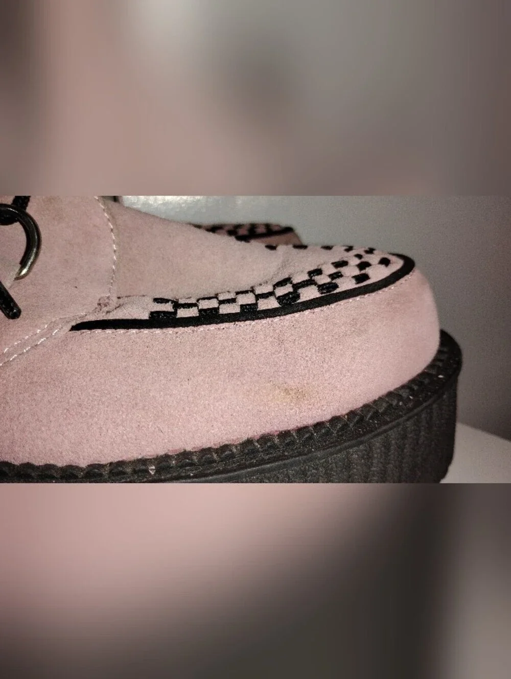 PINK SUEDE TUK PLATFORM CREEPERS